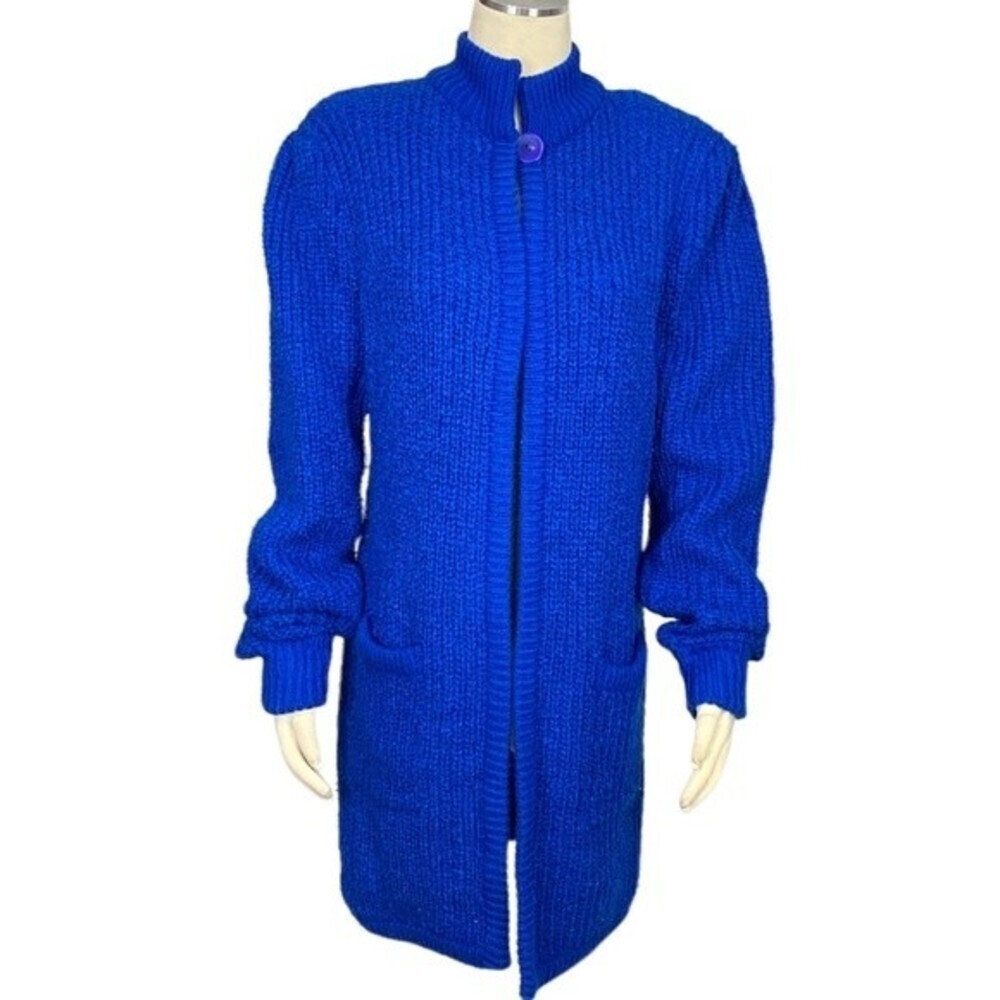 Vintage Deadstock Monto Par Le Chois boucle knit open cardigan sweater Sz M - Picture 1 of 11